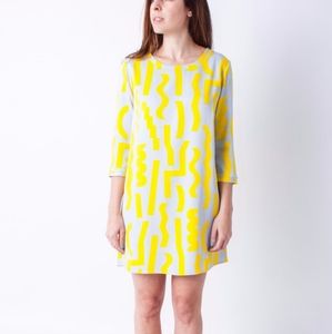 Dusen Dusen Yellow & Grey Shift Dress